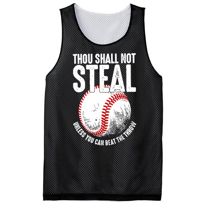 Thou Shall Not Steal Unless You Can Beat The Throw Baseball Mesh Reversible Basketball Jersey Tank