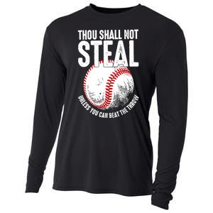 Thou Shall Not Steal Unless You Can Beat The Throw Baseball Cooling Performance Long Sleeve Crew