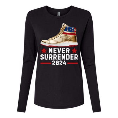 Trump Sneakers Never Surrender Pro Trump Womens Cotton Relaxed Long Sleeve T-Shirt