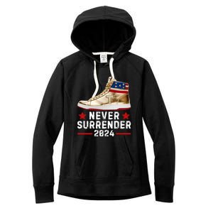 Trump Sneakers Never Surrender Pro Trump Women's Fleece Hoodie