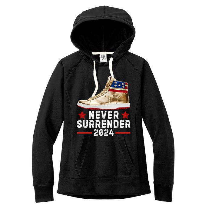 Trump Sneakers Never Surrender Pro Trump Women's Fleece Hoodie