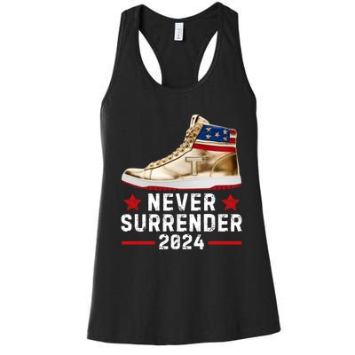 Trump Sneakers Never Surrender Pro Trump Women's Racerback Tank