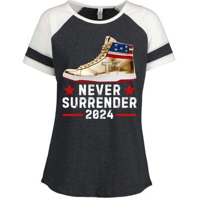 Trump Sneakers Never Surrender Pro Trump Enza Ladies Jersey Colorblock Tee