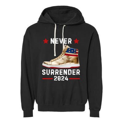 Trump Sneakers Never Surrender Pro Trump Garment-Dyed Fleece Hoodie