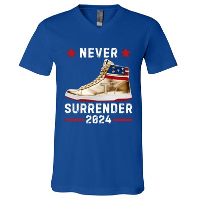 Trump Sneakers Never Surrender Pro Trump V-Neck T-Shirt