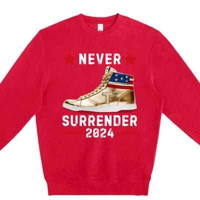 Trump Sneakers Never Surrender Pro Trump Premium Crewneck Sweatshirt