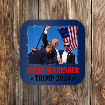 Trump Shot Never Surrender 2024 Pennsylvania Rally Coaster