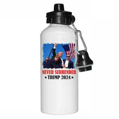 Trump Shot Never Surrender 2024 Pennsylvania Rally Aluminum Water Bottle