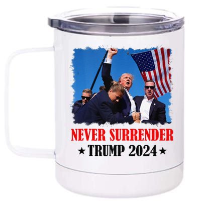 Trump Shot Never Surrender 2024 Pennsylvania Rally 12 oz Stainless Steel Tumbler Cup