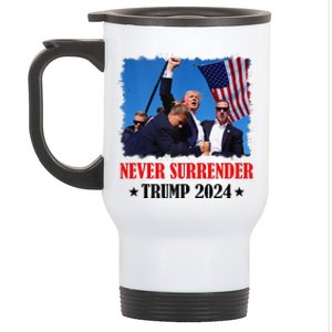 Trump Shot Never Surrender 2024 Pennsylvania Rally Stainless Steel Travel Mug