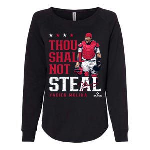 Thou Shall Not Steal Yadier Molina St Louis Womens California Wash Sweatshirt