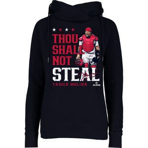 Thou Shall Not Steal Yadier Molina St Louis Womens Funnel Neck Pullover Hood