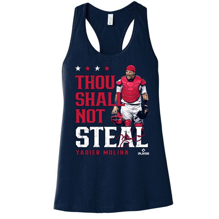 Thou Shall Not Steal Yadier Molina St Louis Women's Racerback Tank