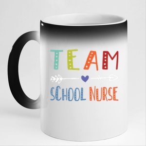 Team School Nurse Health Care Worker Medical Assistant Agent Gift 11oz Black Color Changing Mug