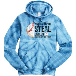 Thou Shall Not Steal Unless You Beat Throw Baseball Lover Tie Dye Hoodie