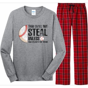 Thou Shall Not Steal Unless You Beat Throw Baseball Lover Long Sleeve Pajama Set