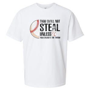 Thou Shall Not Steal Unless You Beat Throw Baseball Lover Sueded Cloud Jersey T-Shirt