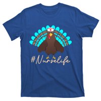 Thanksgiving School Nurse Life Healthcare Turkey Leopard Gift T-Shirt