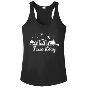 True Story Nativity Christmas Funny Gift Jesus Christ Mom Funny Gift Ladies PosiCharge Competitor Racerback Tank