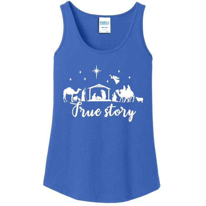 True Story Nativity Christmas Funny Gift Jesus Christ Mom Funny Gift Ladies Essential Tank