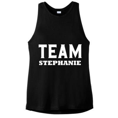 Team STEPHANIE Name Support STEPHANIE V-Neck Ladies PosiCharge Tri-Blend Wicking Tank