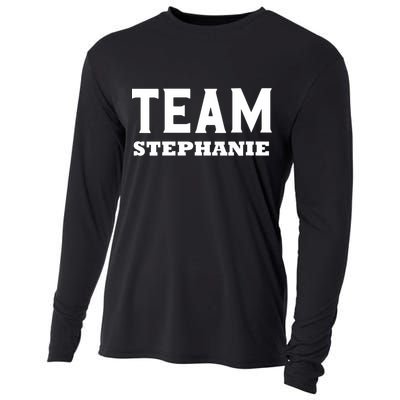 Team STEPHANIE Name Support STEPHANIE V-Neck Cooling Performance Long Sleeve Crew