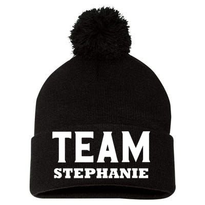 Team STEPHANIE Name Support STEPHANIE V-Neck Pom Pom 12in Knit Beanie