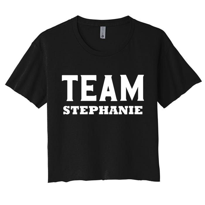 Team STEPHANIE Name Support STEPHANIE V-Neck Crop Top