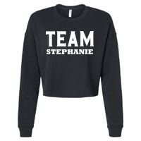 Team STEPHANIE Name Support STEPHANIE V-Neck Cropped Pullover Crew