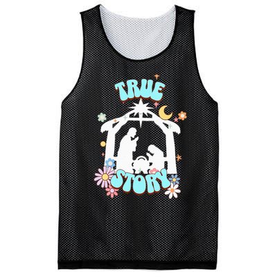 True Story Nativity Groovy Christmas Baby Jesus Manger Mesh Reversible Basketball Jersey Tank