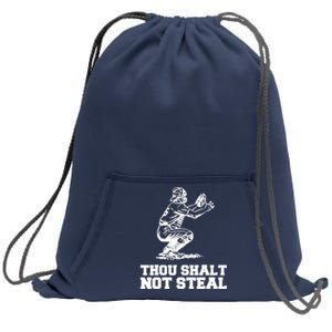 Thou Shalt Not Steal Baseball Catcher Joke Sweatshirt Cinch Pack Bag