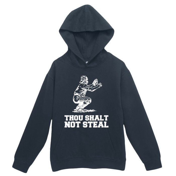 Thou Shalt Not Steal Baseball Catcher Joke Urban Pullover Hoodie