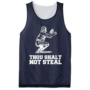 Thou Shalt Not Steal Baseball Catcher Joke Mesh Reversible Basketball Jersey Tank