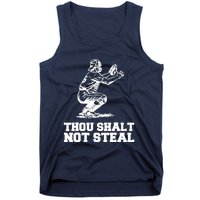 Thou Shalt Not Steal Baseball Catcher Joke Tank Top