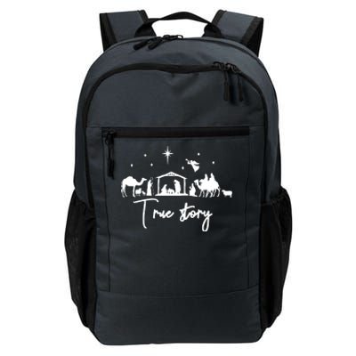 True Story Nativity Christmas Baby Jesus Manger Catholic Daily Commute Backpack