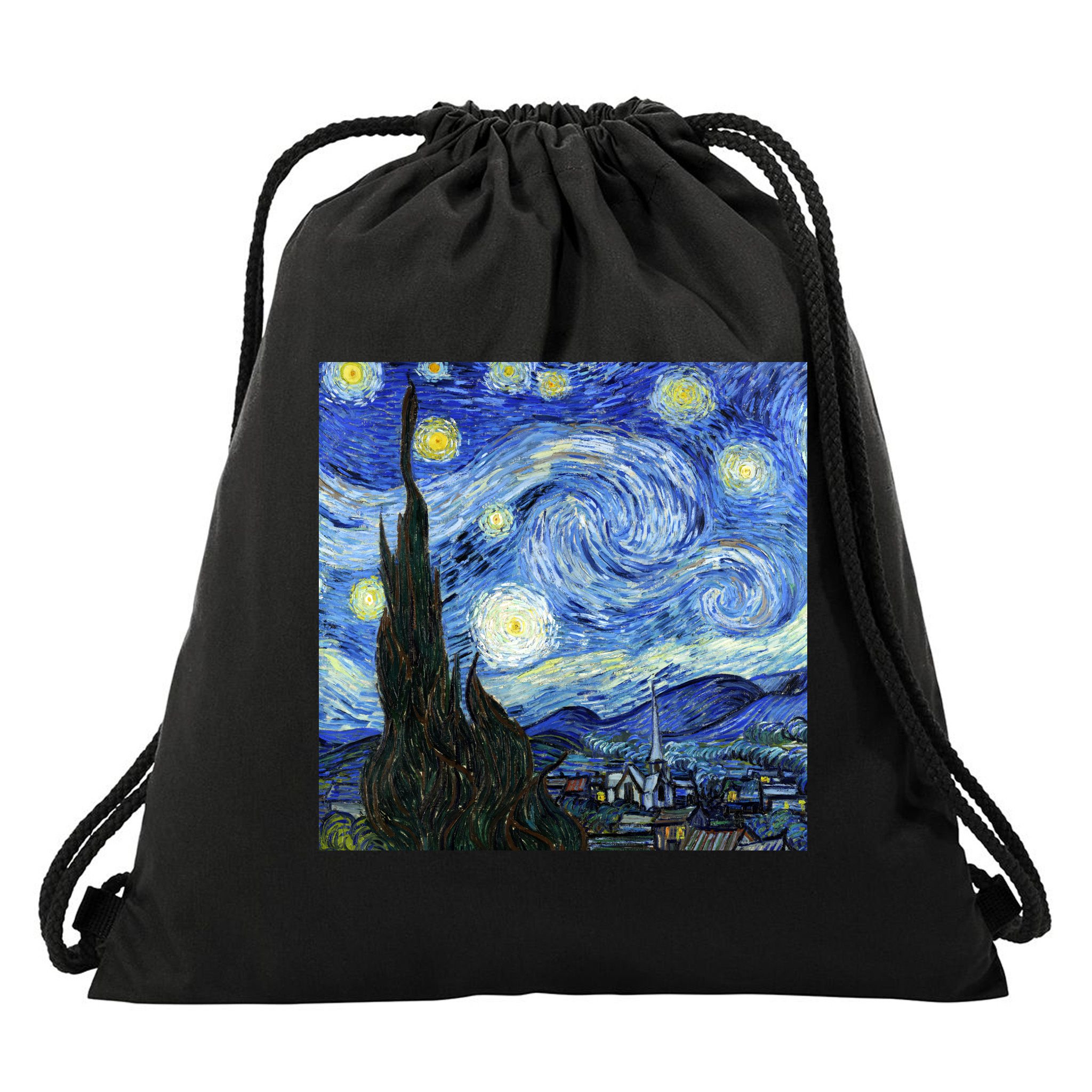 The Starry Night By Vincent Van Gogh Drawstring Bag