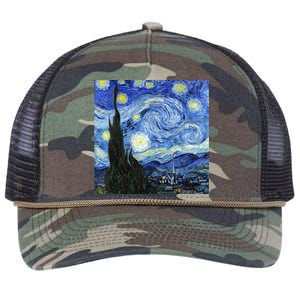 The Starry Night By Vincent Van Gogh Retro Rope Trucker Hat Cap