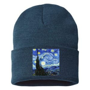 The Starry Night By Vincent Van Gogh Sustainable Knit Beanie