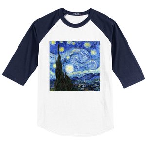 The Starry Night By Vincent Van Gogh Baseball Sleeve Shirt