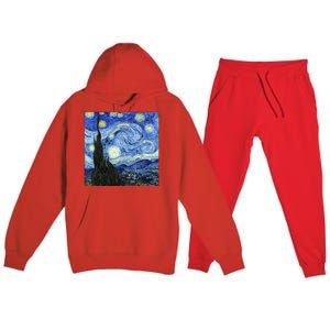 The Starry Night By Vincent Van Gogh Premium Hooded Sweatsuit Set