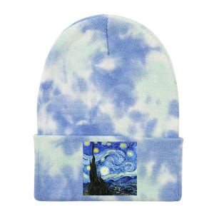 The Starry Night By Vincent Van Gogh Tie Dye 12in Knit Beanie