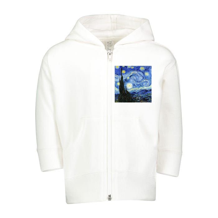 The Starry Night By Vincent Van Gogh Toddler Zip Fleece Hoodie