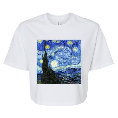 The Starry Night By Vincent Van Gogh Bella+Canvas Jersey Crop Tee