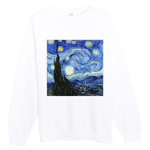 The Starry Night By Vincent Van Gogh Premium Crewneck Sweatshirt