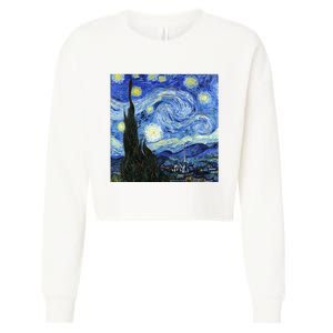 The Starry Night By Vincent Van Gogh Cropped Pullover Crew