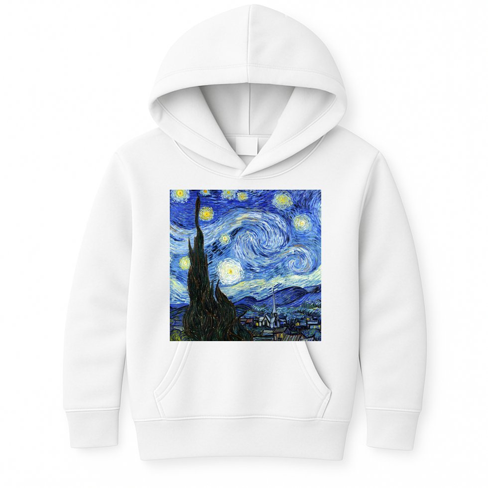 The Starry Night By Vincent Van Gogh Kids Hoodie
