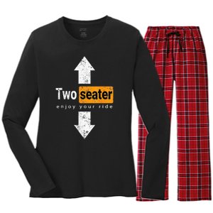 Two Seater Naughty Dirty Adult Humor Women's Long Sleeve Flannel Pajama Set 