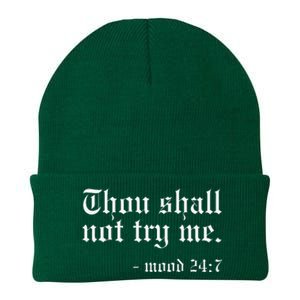 Thou Shall not try me Mood 247 Funny Oldschool Knit Cap Winter Beanie