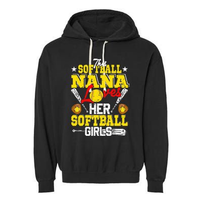 This Softball Nana Loves Her Softball Matching Family Garment-Dyed Fleece Hoodie