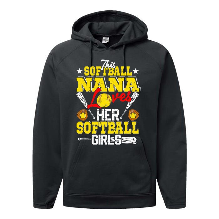 This Softball Nana Loves Her Softball Matching Family Performance Fleece Hoodie